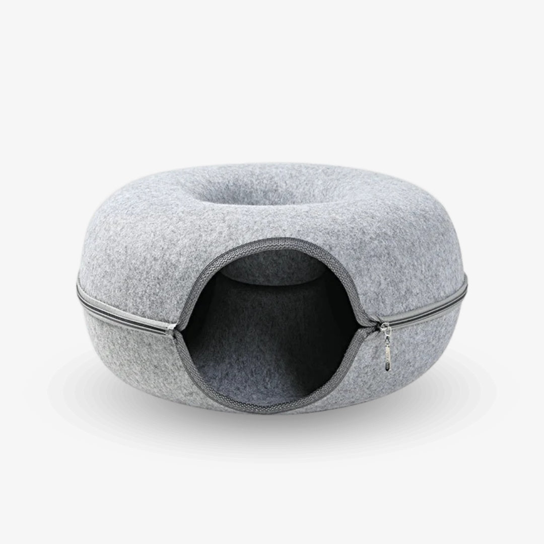 2-in-1 Cat Bed and Play Tunnel - Cozy Eco-Friendly Felt Design for Rest and Play, Easy to Clean 8