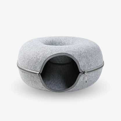 2-in-1 Cat Bed and Play Tunnel - Cozy Eco-Friendly Felt Design for Rest and Play, Easy to Clean 8