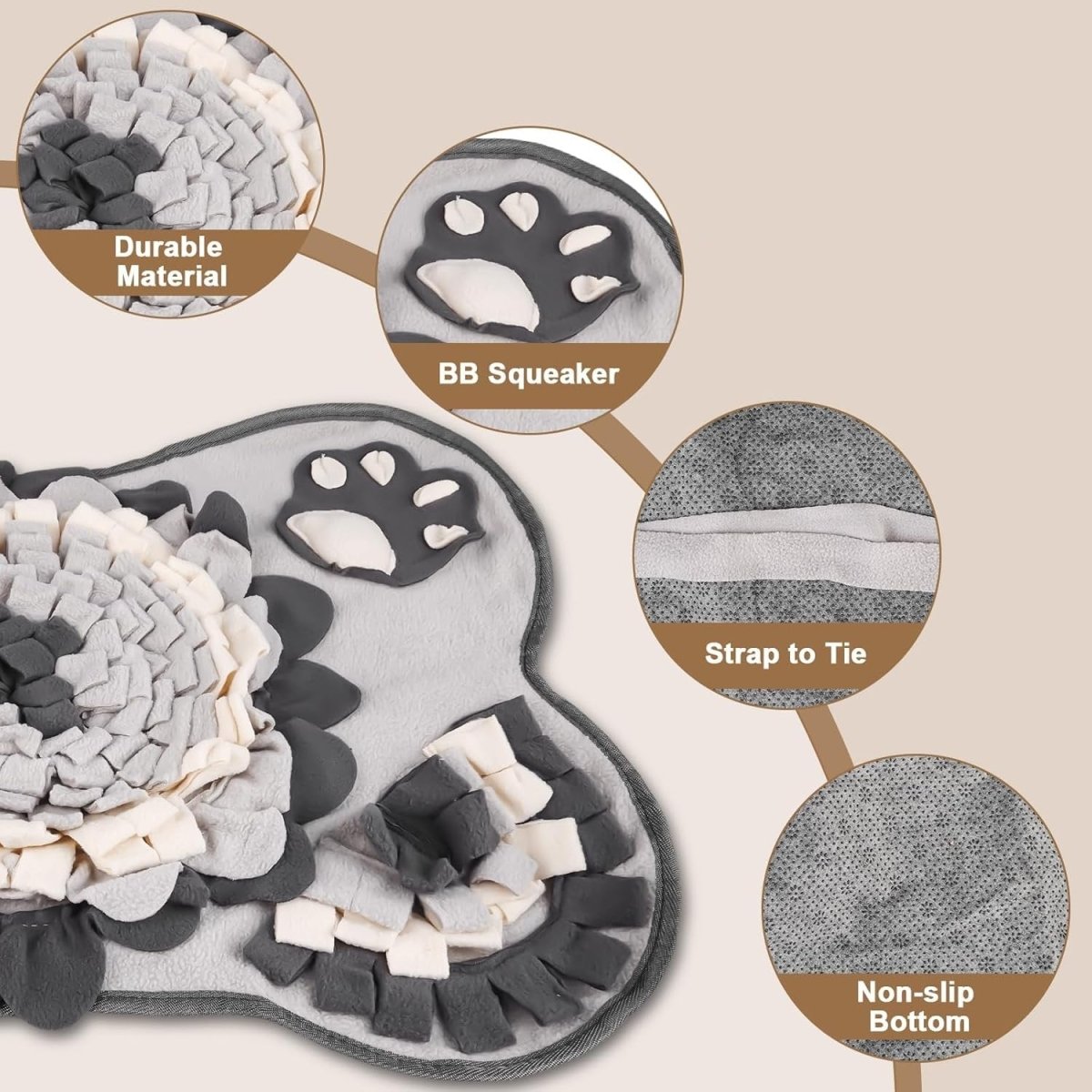 Dog Snuffle Mat for Foraging Skills – Durable Feeding Mat to Promote Slow Eating, 24x18 Inches, Multi-Colored 3