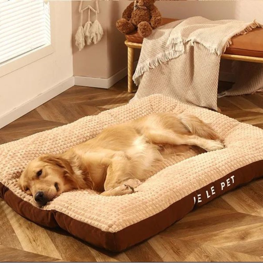 Large Fleece Dog Bed with Detachable Cover – Cozy and Comfortable Sleeping Solution for Pets of All Sizes 0