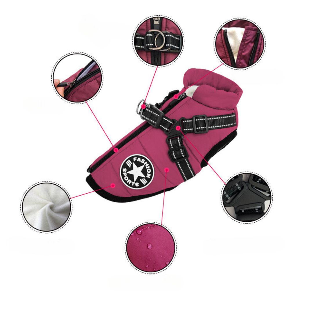 Freya Winter Coat – Insulated Dog Jacket with Harness Loop