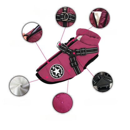 Freya Winter Coat – Insulated Dog Jacket with Harness Loop
