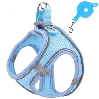 Reflective Adjustable Dog Harness and Leash Set – Breathable Mesh for Small Dogs and Cats, All-Weather Comfort 9