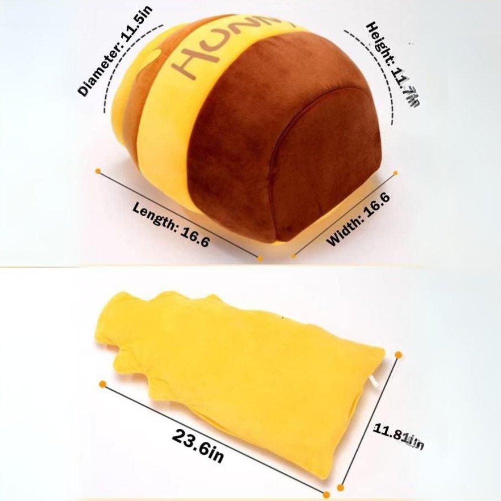Cozy Honey Pot Cat Bed – Durable Pet-Safe Fabric, Unique Design, Machine Washable, 18x18x12 Inches, Yellow with Brown Accents 6