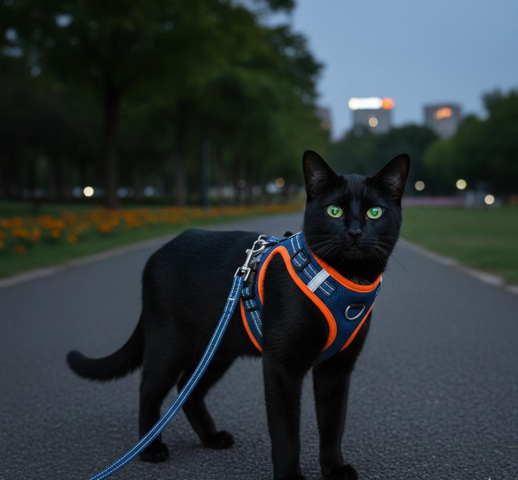 Harness with Reflective Trim for Cats