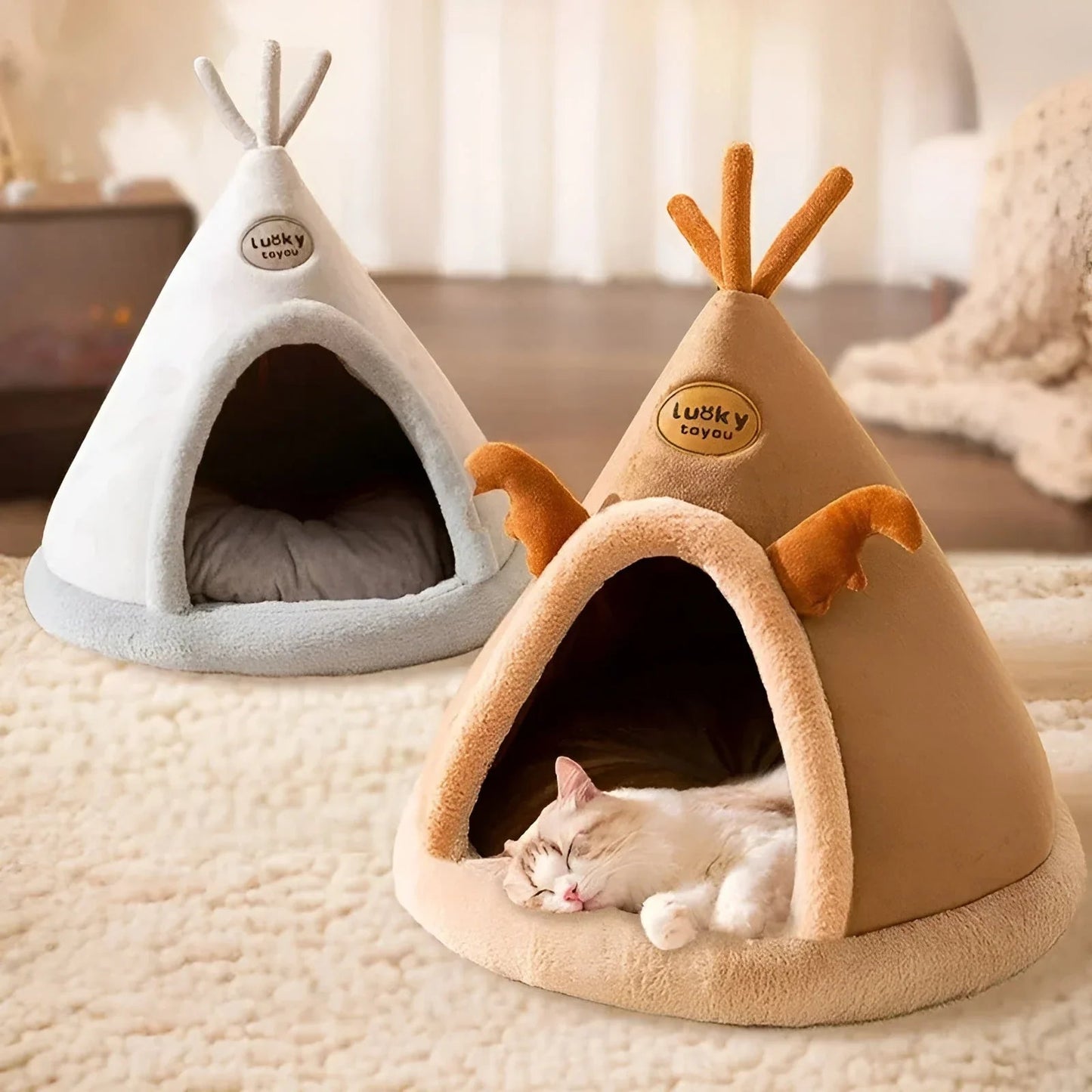 Hideaway Cave – Enclosed Cat Bed with Tipi Design