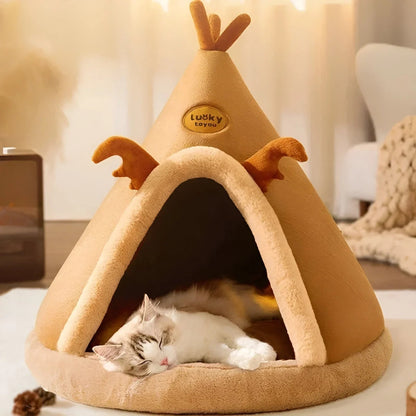 Hideaway Cave – Enclosed Cat Bed with Tipi Design
