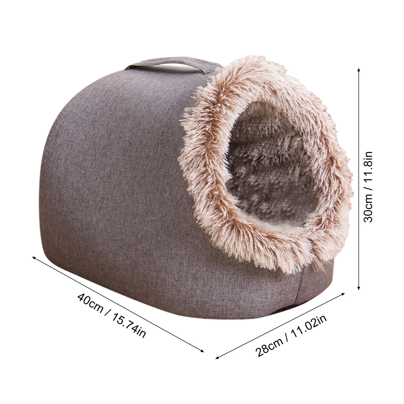 Cozy Plush Cat Cave Bed – Semi-Enclosed Portable Pet House for Winter, Warm Indoor/Outdoor Retreat 5