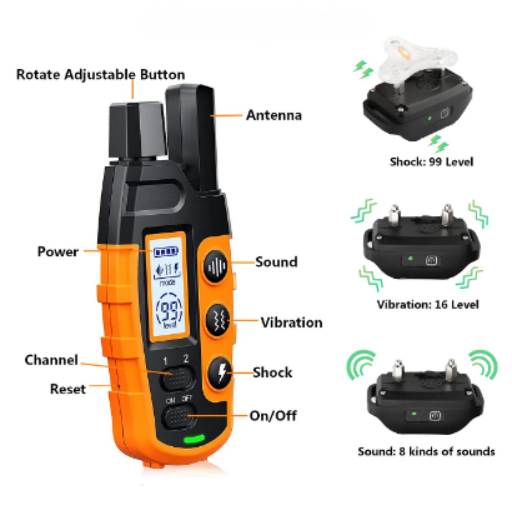 Dog Training Collar with Beep, Vibration, Adjustable Shock – Waterproof and Rechargeable Dog Collar 3