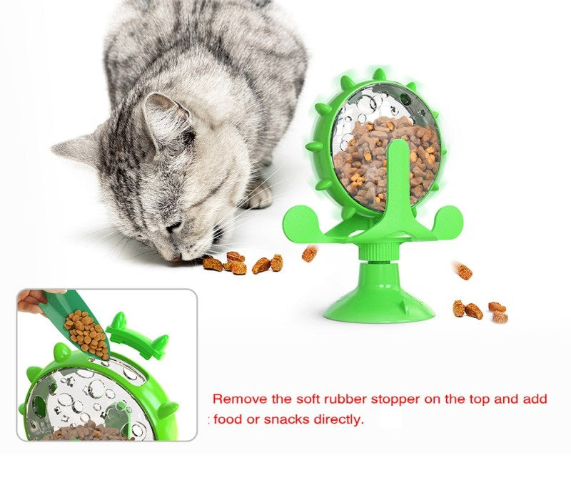 Pet Food Spinning Windmill Dispenser